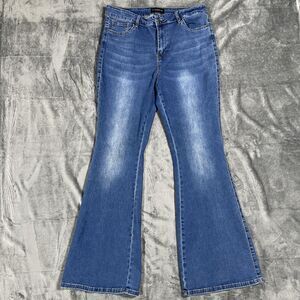 Flying Banana Jeans Womens 14L Blue Medium Wash Flared Tall Denim